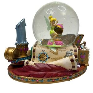 Disney Tinker Bell Mermaid Lagoon Musical Snow Globe You Can Fly Peter Pan Works